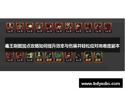 毒王刷图加点攻略如何提升效率与伤害并轻松应对高难度副本